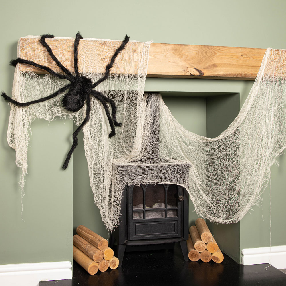 Samuel Alexander Black Furry Halloween Spider Decoration 90cm Image 2