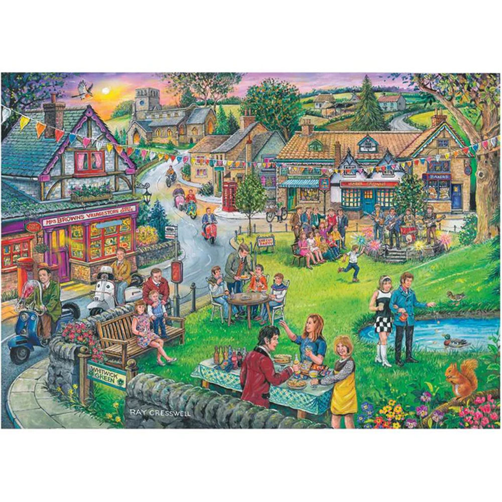 The House of Puzzles Sixties Green Big 250 Piece Jigsaw Puzzle Image 1