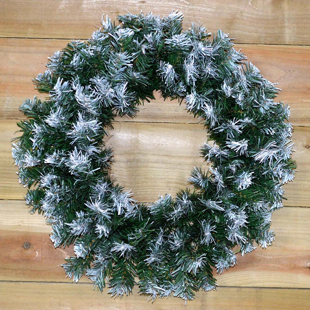 Samuel Alexander Premier Snow Tipped Green Pine PVC Christmas Door Wreath 55cm Image 4