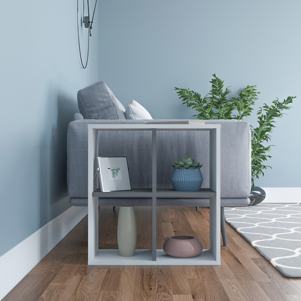 Decorotika Hansen 4 Shelf White and Anthracite Side Table Image 3