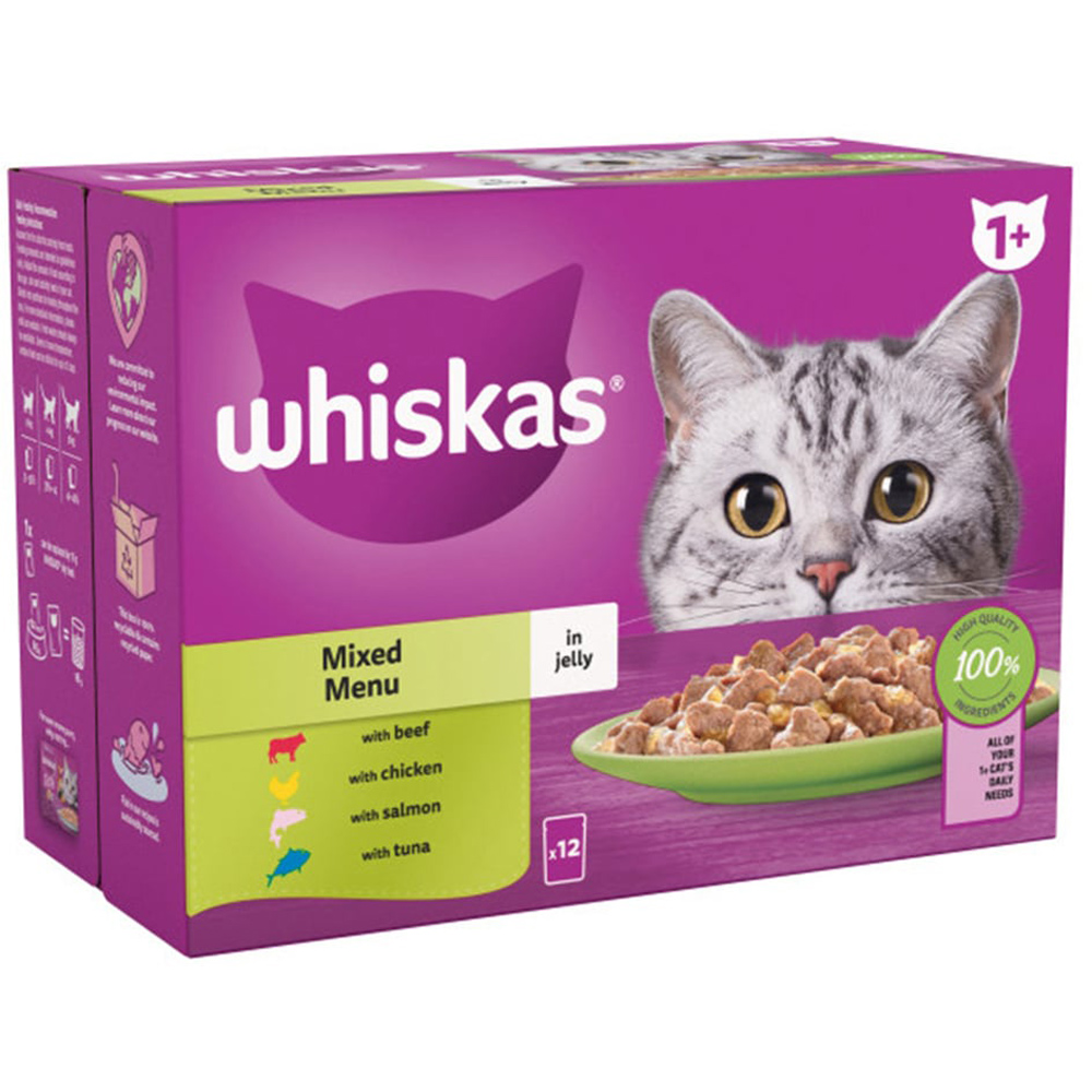 Whiskas Mixed Menu Selection in Jelly Adult Wet Cat Food Pouches 12 x 85g Image 2