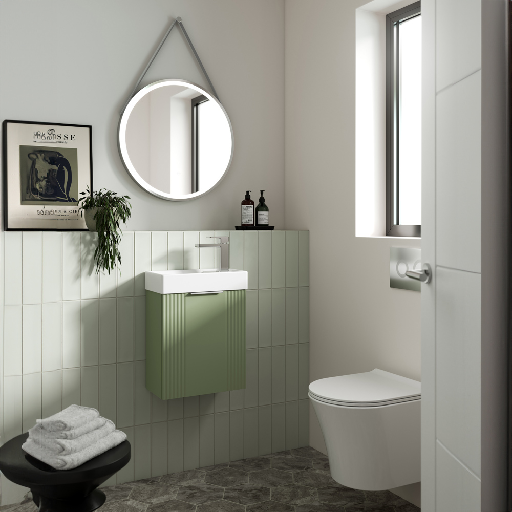 nuie Freya White Wall Hung Rimless Toilet Pan and Soft Close Seat 365mm Image 2
