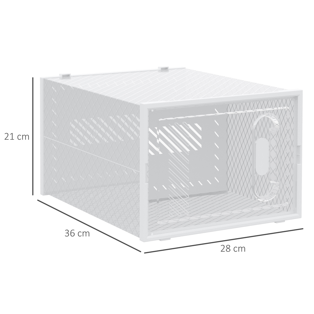 HOMCOM 8 Piece Stackable Clear Plastic Shoe Storage Box for Size 8.5/43 Image 9