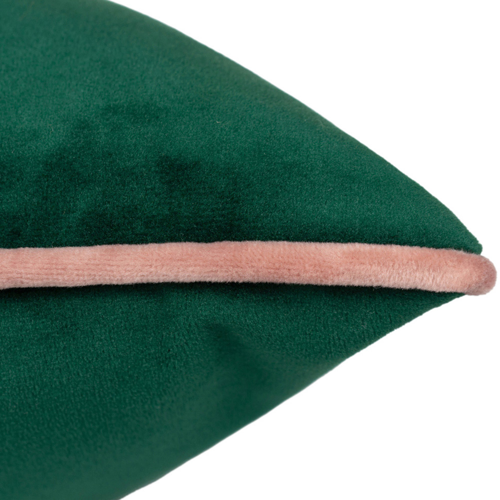 Paoletti Meridian Emerald Blush Velvet Cushion Image 3