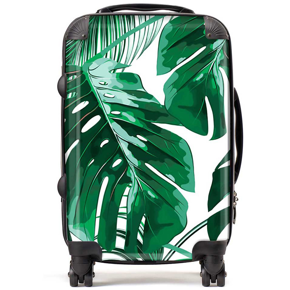 Warren Reed Designer Cabin Tropical Jungle Leaf Pattern Suitcase Image 1