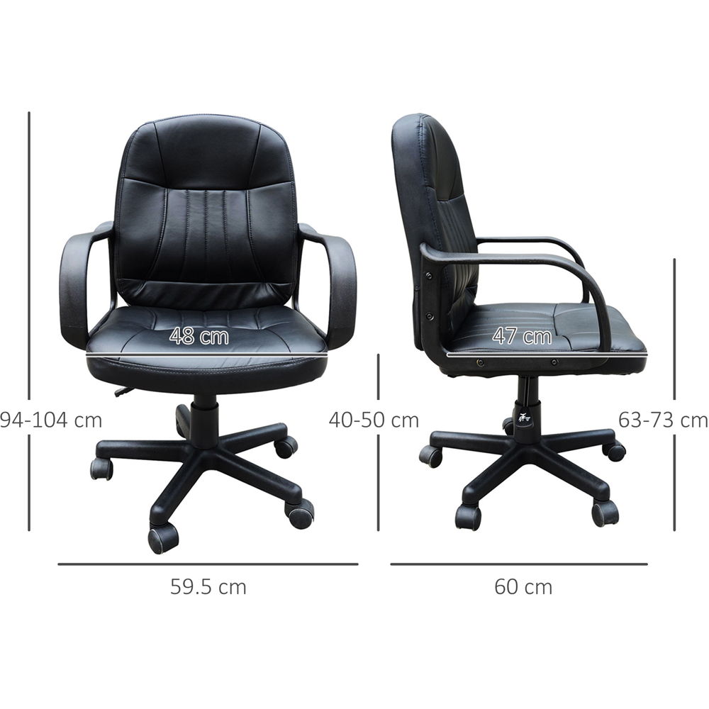 Portland Black PU Leather Swivel Executive Office Chair Image 8