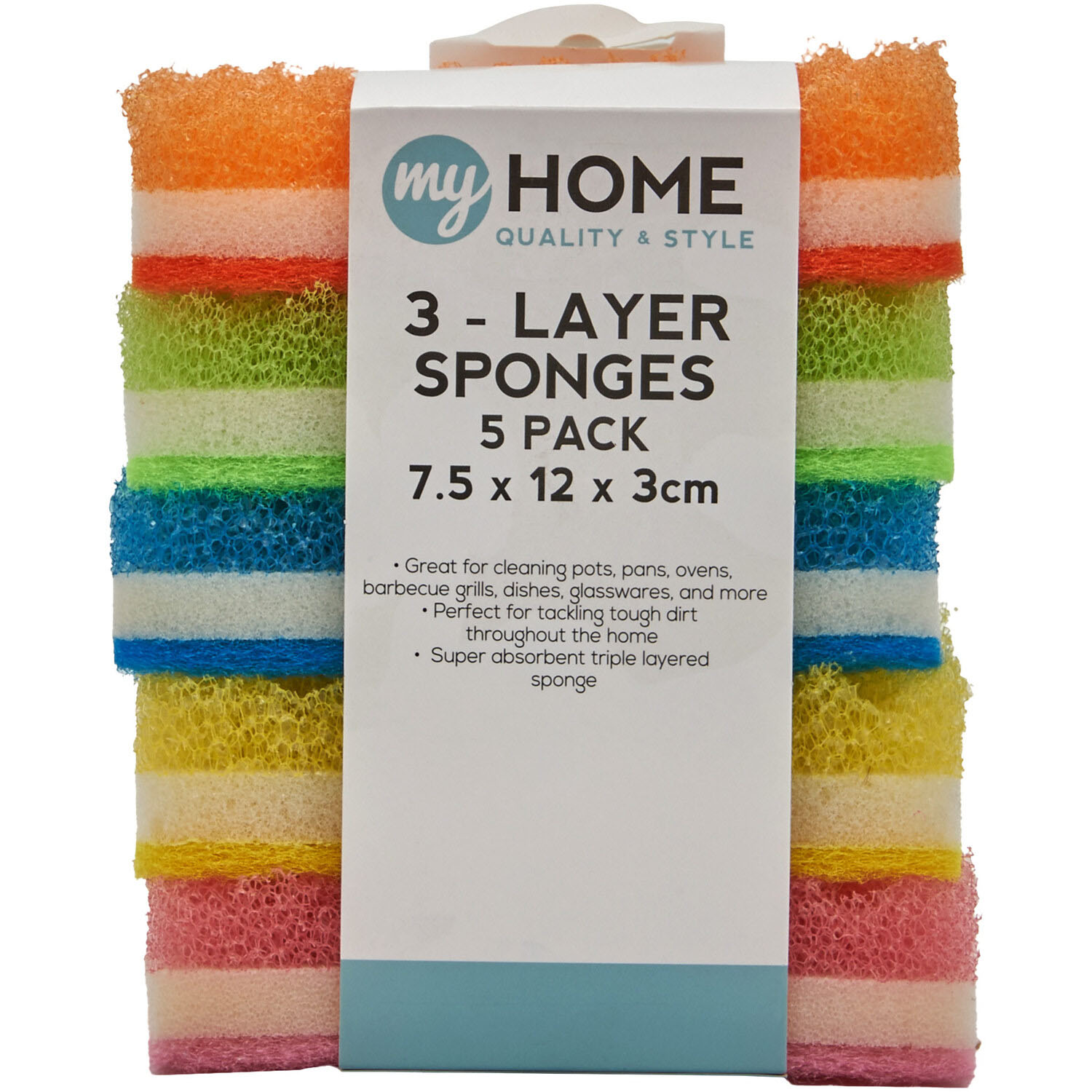 My Home 3 Layer Sponges 5 Pack Image 2
