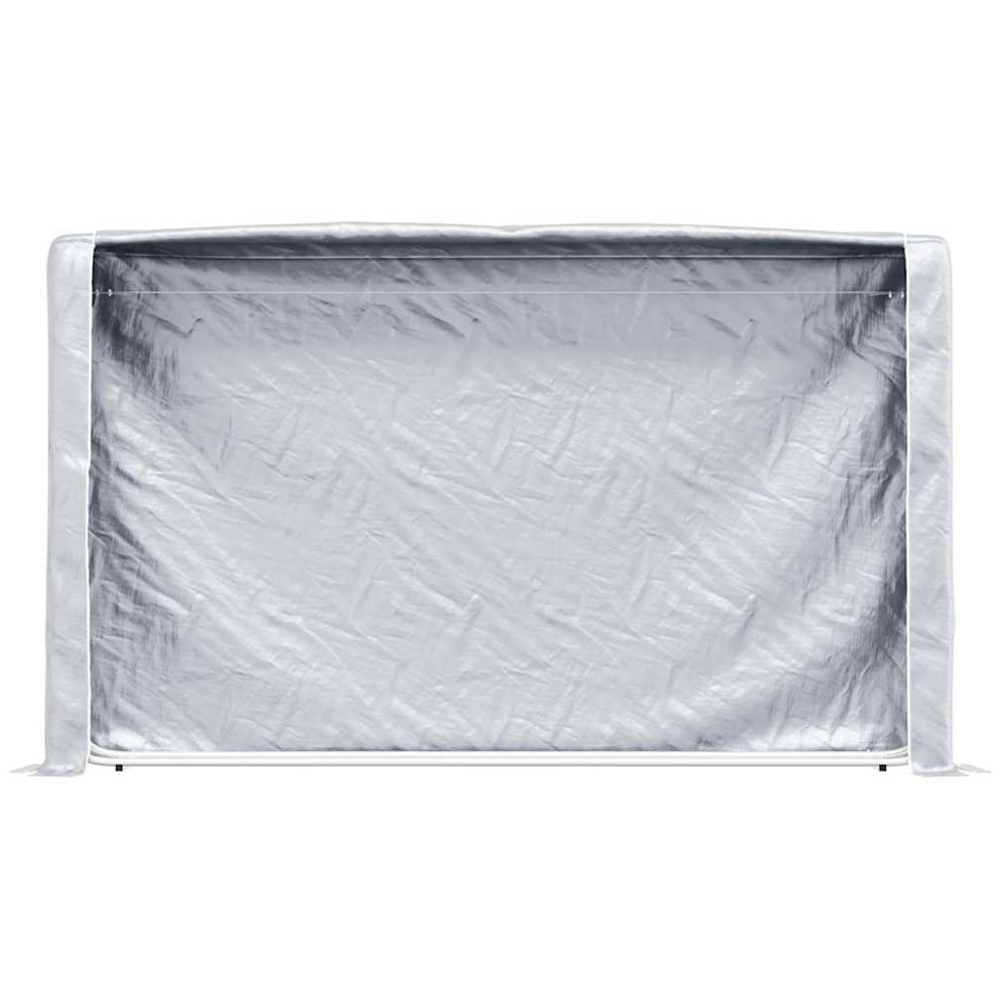 vidaXL Galvanised Steel Wire Silver Firewood Rack with Rain Cover 250 x 25 x 150cm Image 3
