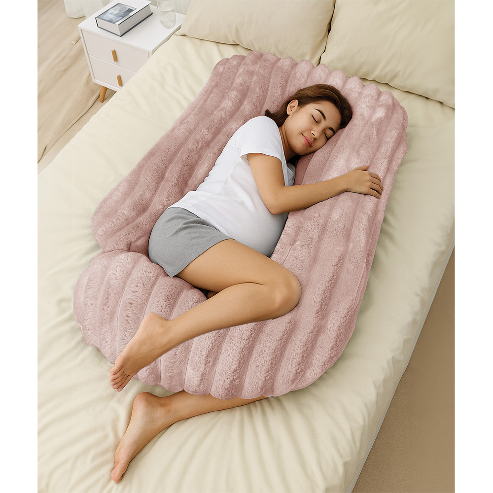 Velosso Blush Jumbo Cord Maternity Pillow 135 x 75cm Image 2