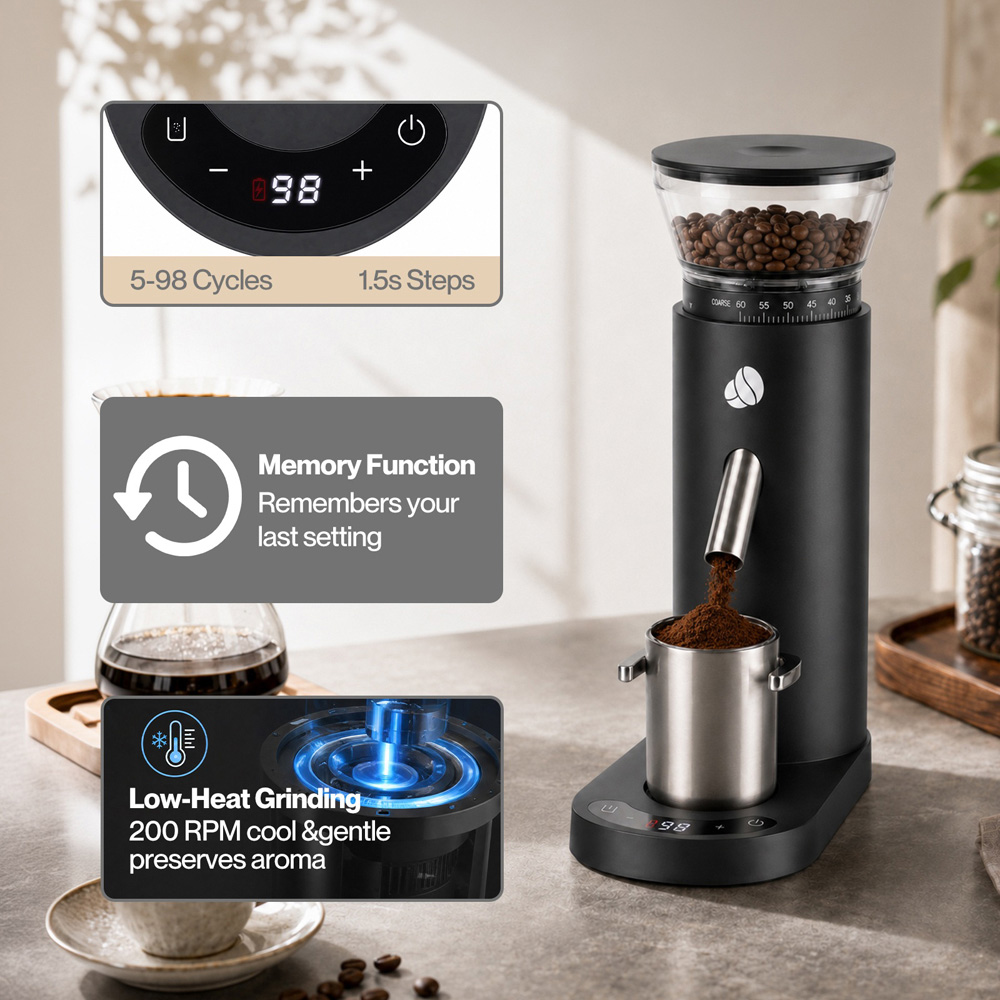 Spector Black Portable Coffee Grinder with USB Rechargeable Image 7