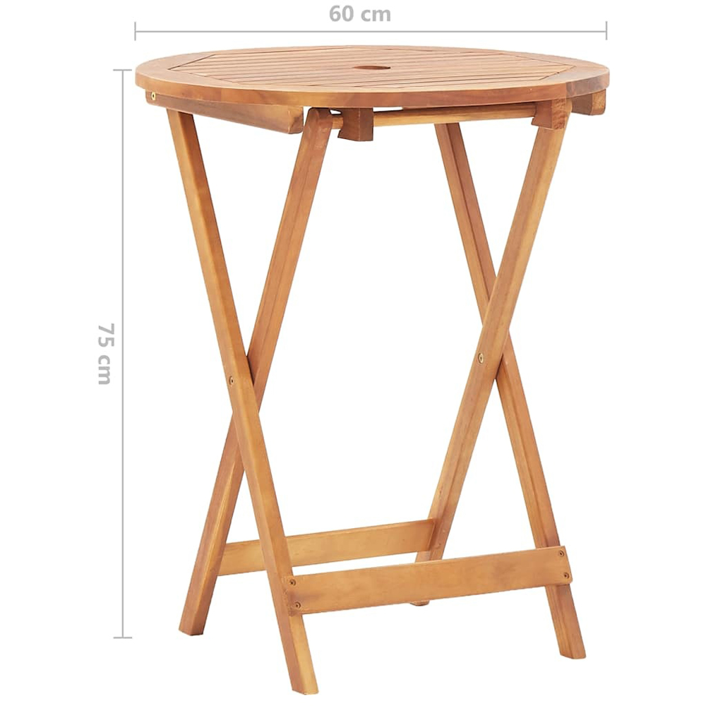Walplus Brown Solid Acacia Wood Garden Table Image 9