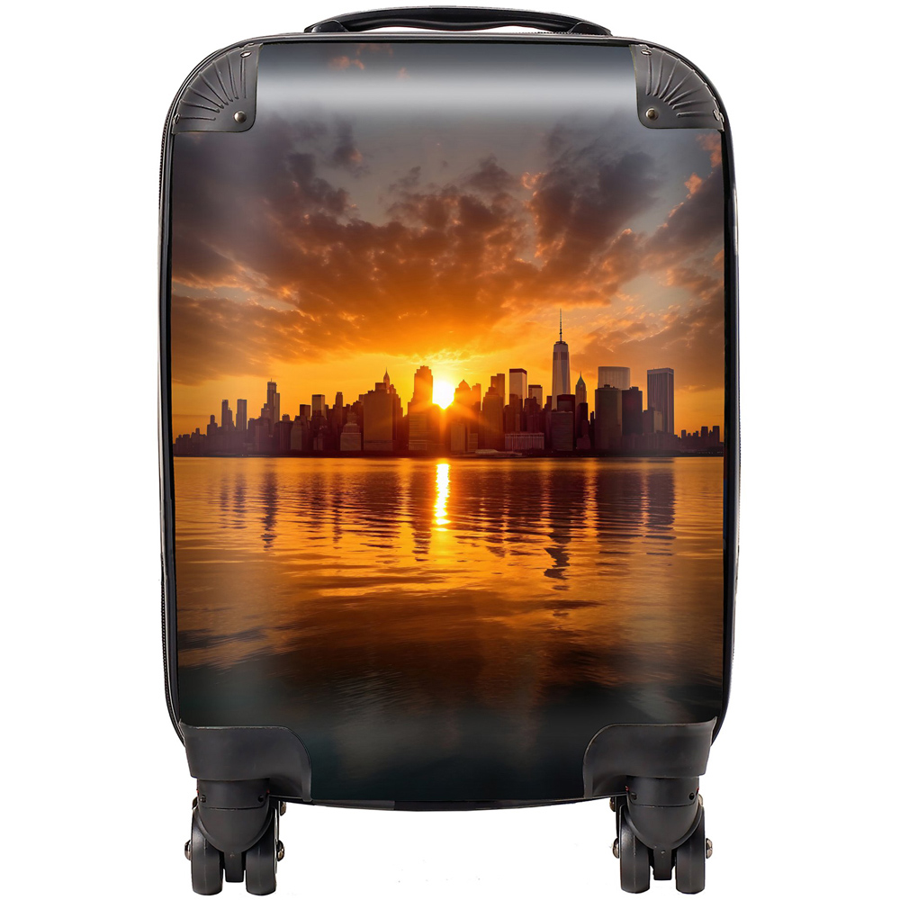 Warren Reed Designer Mini Cabin Sunrise in the City Suitcase Image 1