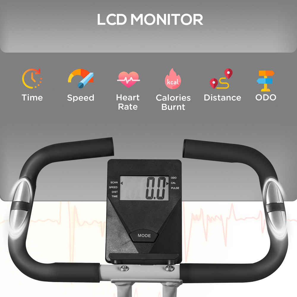 SPORTNOW Black and Grey Magnetic Resistance Quiet Folding Exercise Bike Image 4