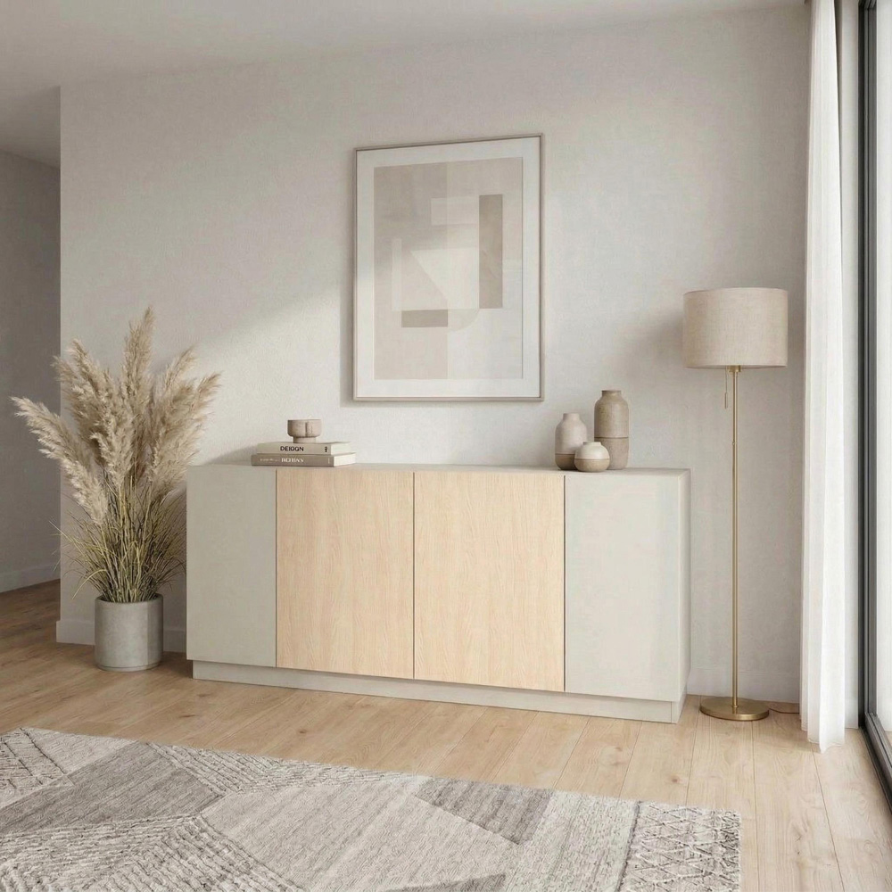 Decortie Victor 4 Door Sandstone Console Table Image 6