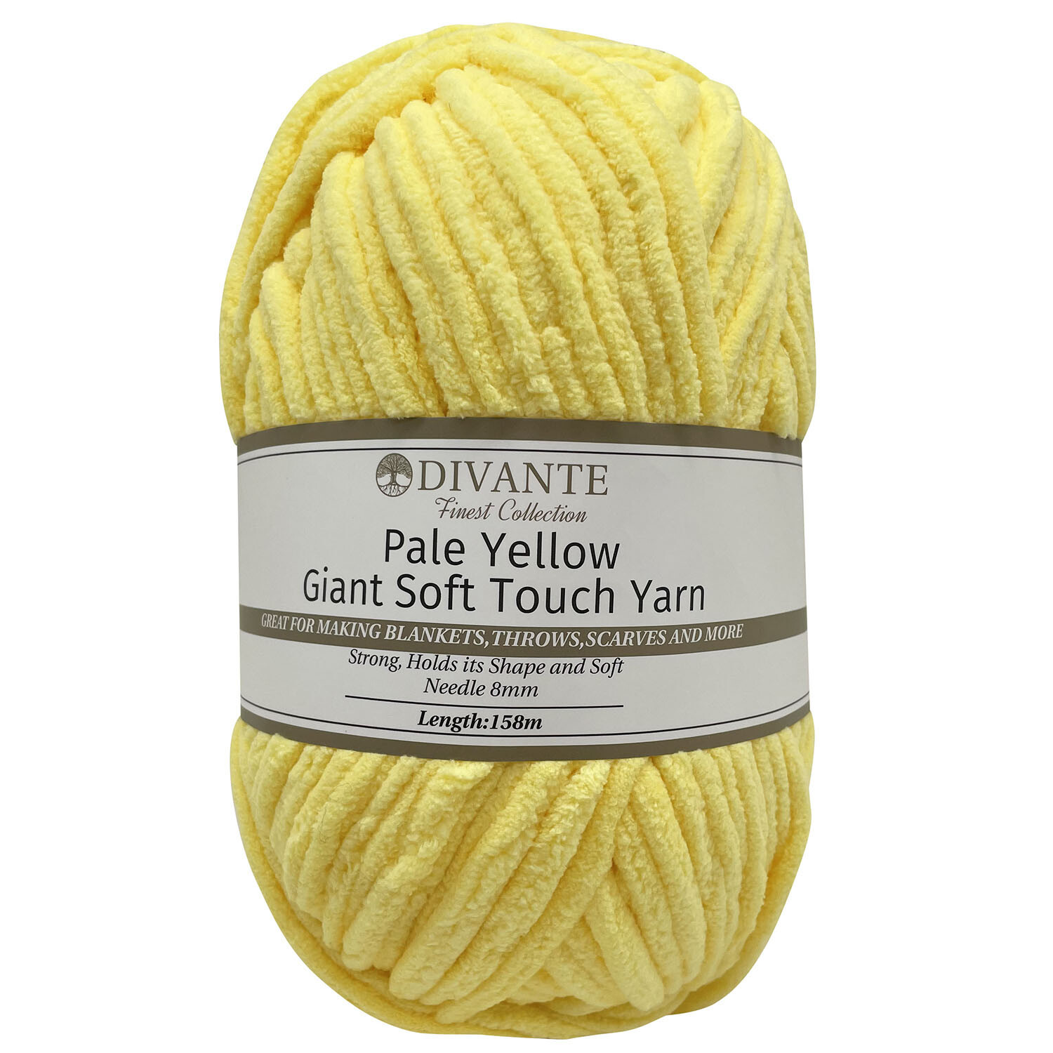Giant Soft Touch Knitting Yarn - Pale Yellow Image 1