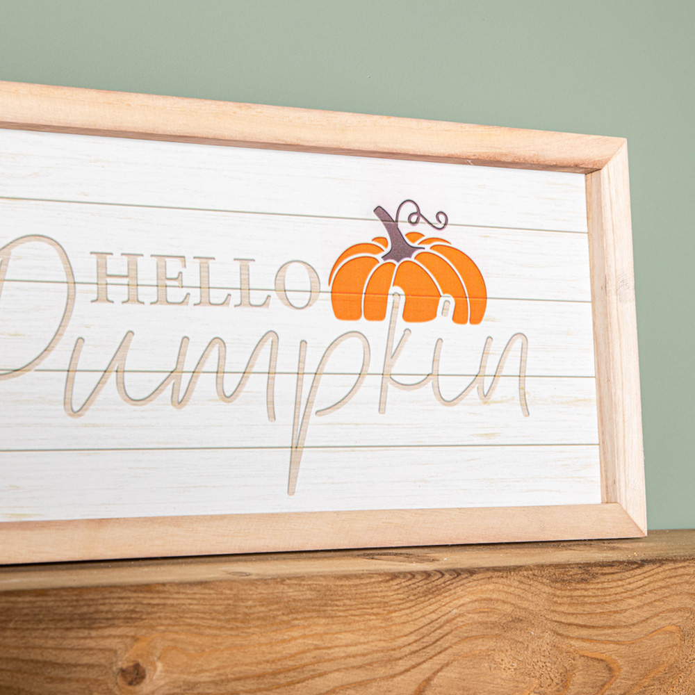 Samuel Alexander Hanging Hello Pumpkin Autumnal Wall Art 46cm Image 4