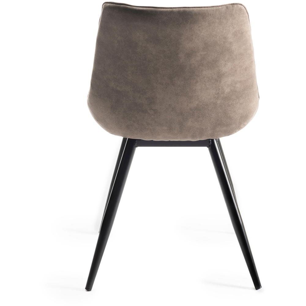 Bentley Designs Seurat Set of 2 Tan Faux Suede Fabric Upholstered Chair Image 5