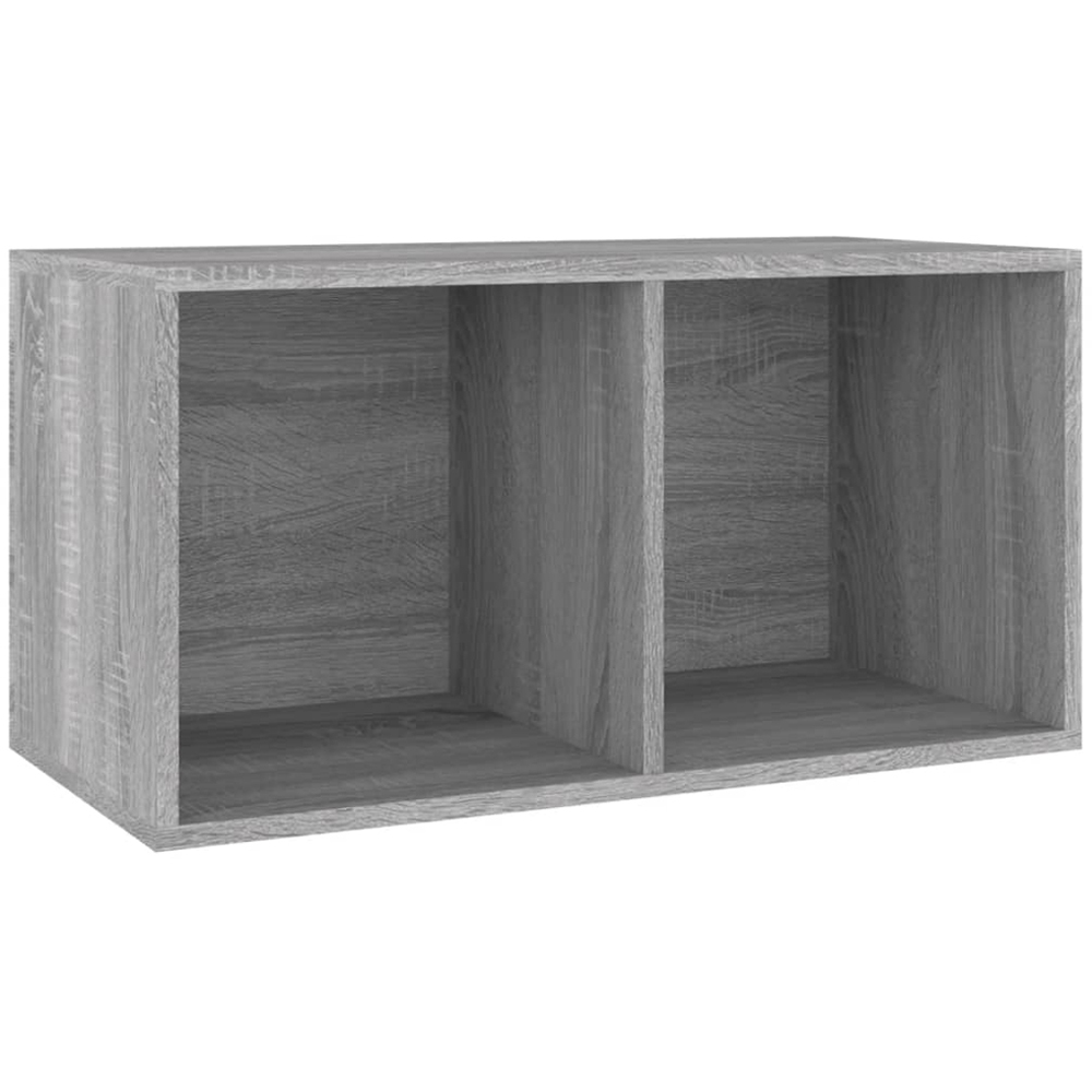 vidaXL 2 Open Shelf Grey Sonoma LP Storage Unit Image 1