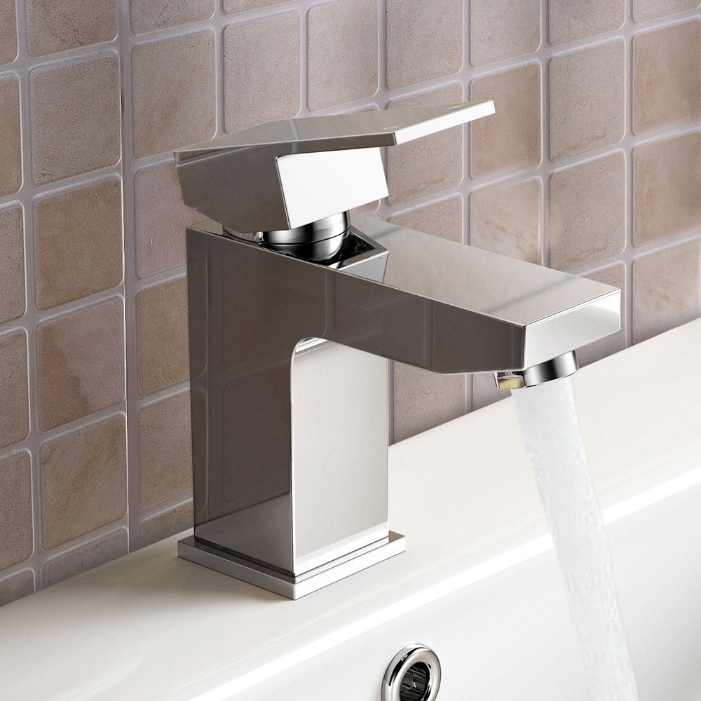 Nes Home Leon Chrome Bath Filler Mixer and Basin Mixer Tap with Waste Image 3