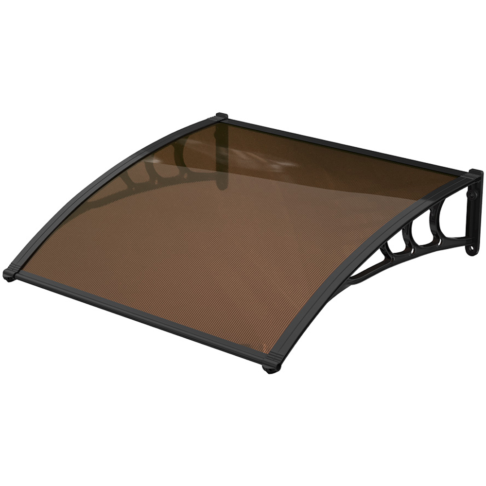 Living and Home Dark Brown Curved Door and Window Canopy 1 x 1m Image 2