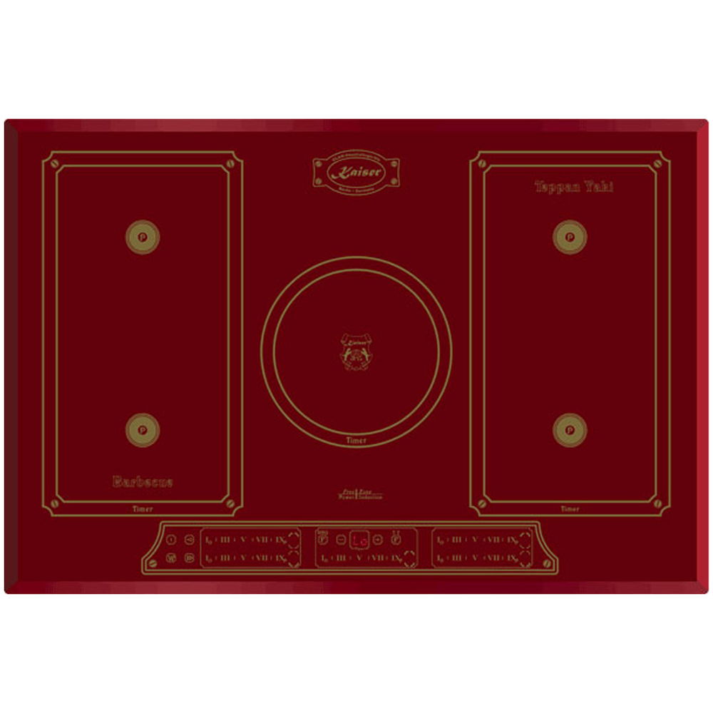 Kaiser Empire Bordeaux Red Glass Touch Control Induction Hob 77cm Image 1