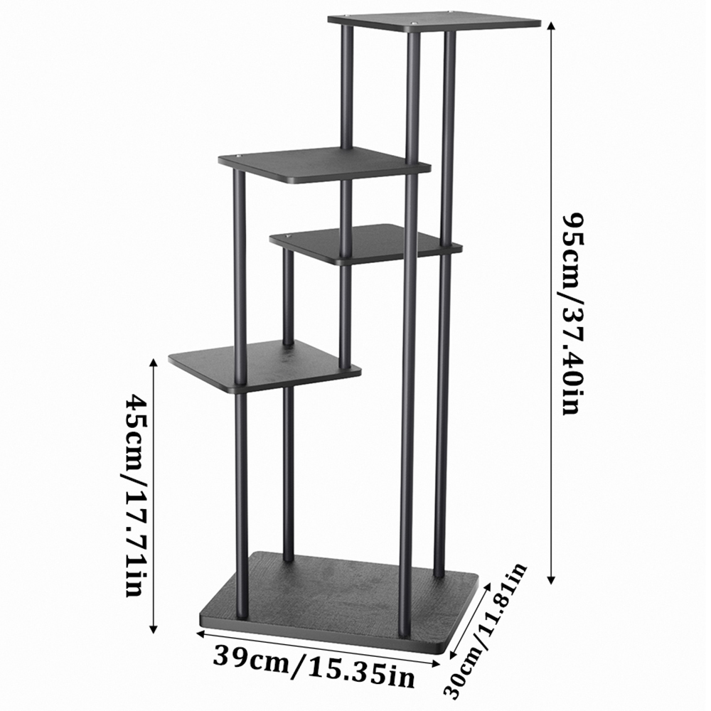 H&O Direct 5 Shelf Black Metal Plant Display Stand Image 6