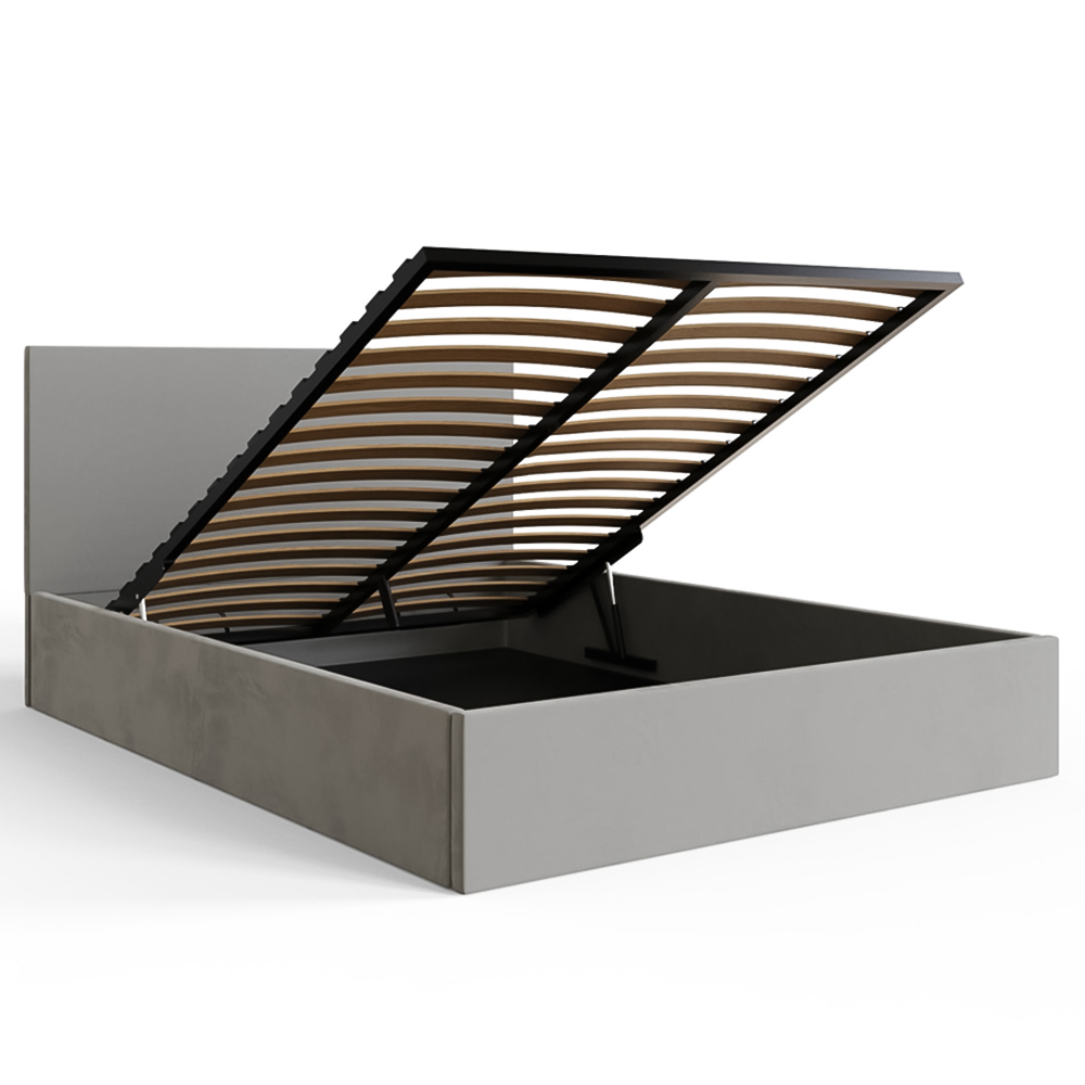 GFW Small Double Charcoal Grey Velvet End Lift Ottoman Bed Image 5