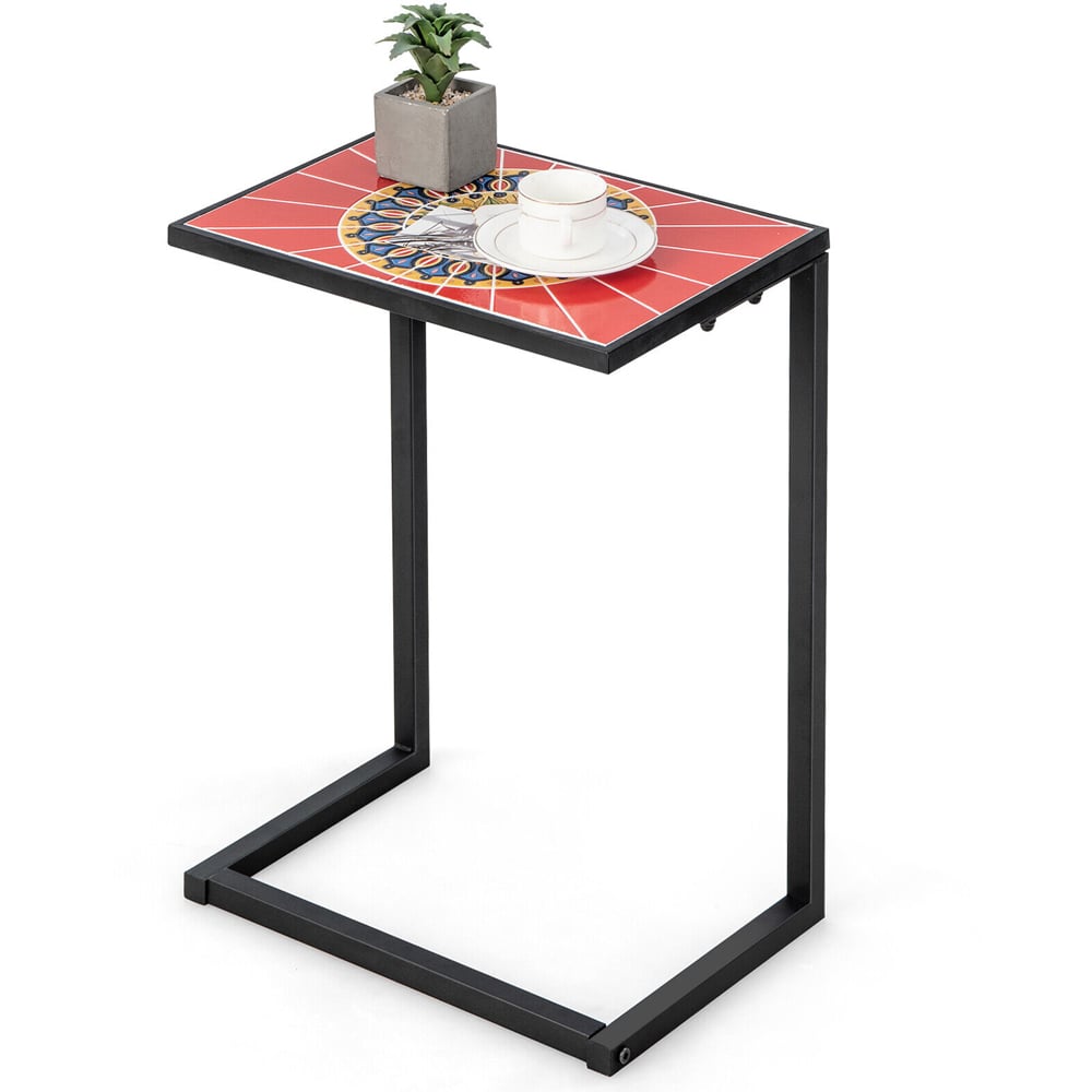Costway C-shaped Outdoor Side Table Image 2