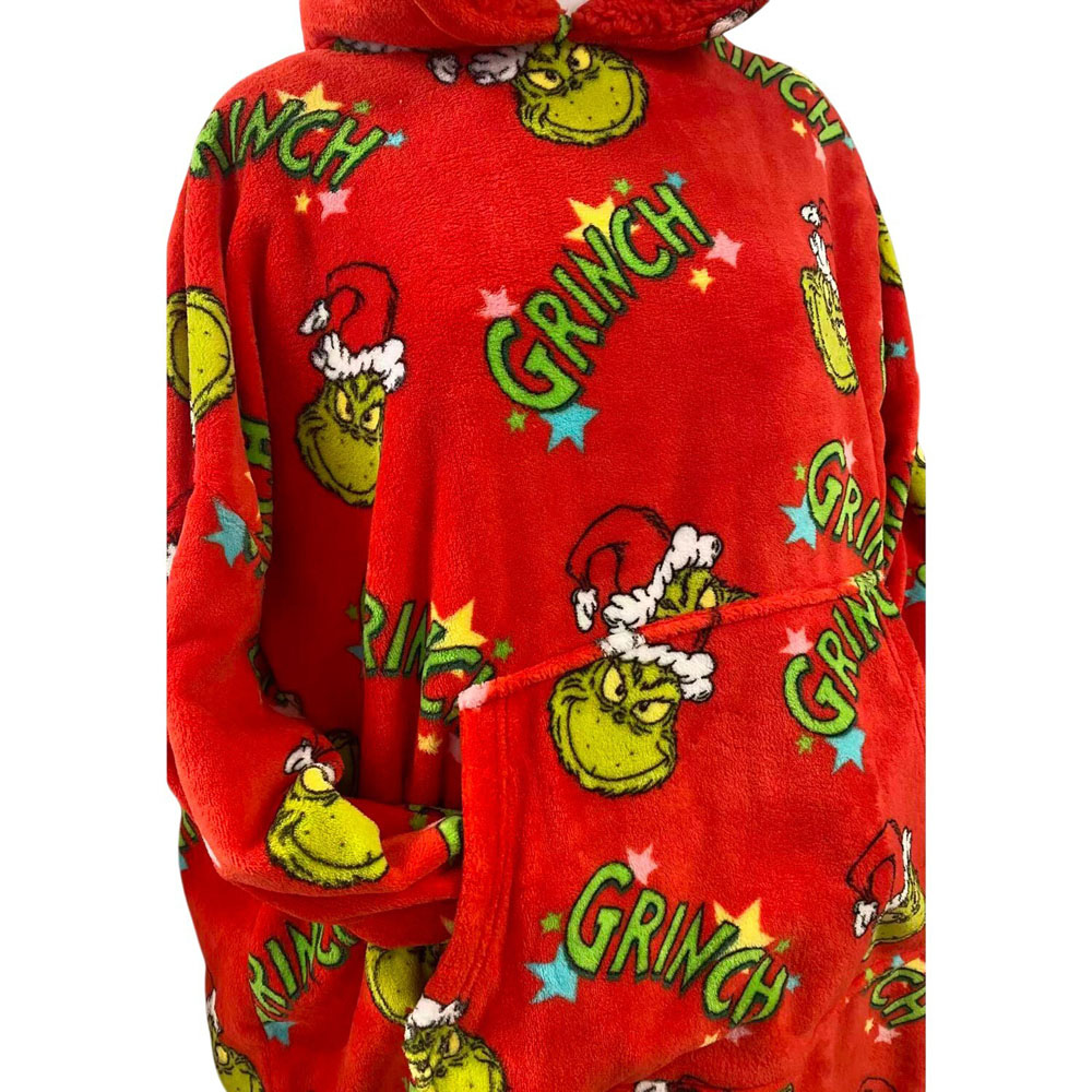 Adults Grinch Fleece Hoodie Image 2