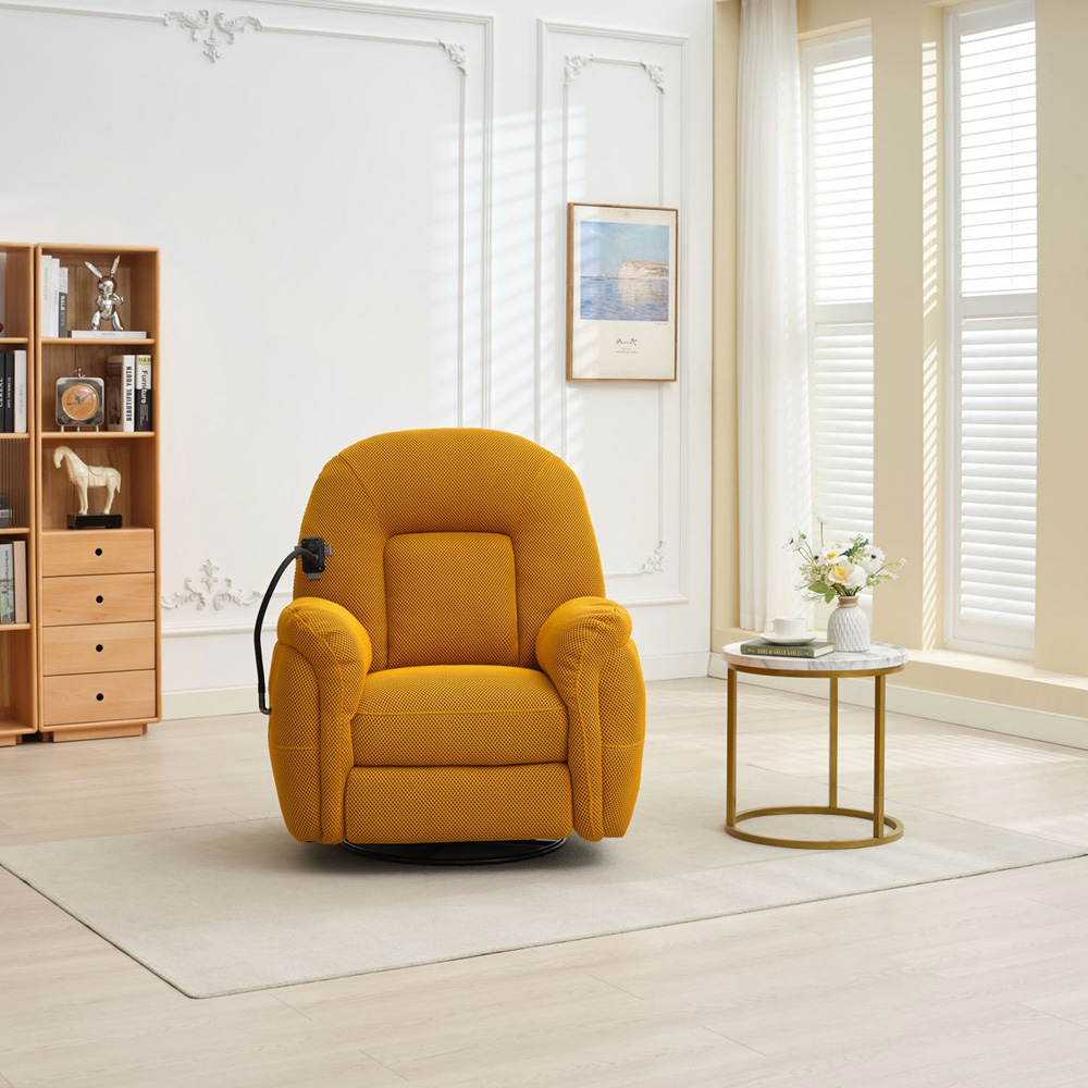 Milar Mustard Reclining Chair with Phone Holder Image 4
