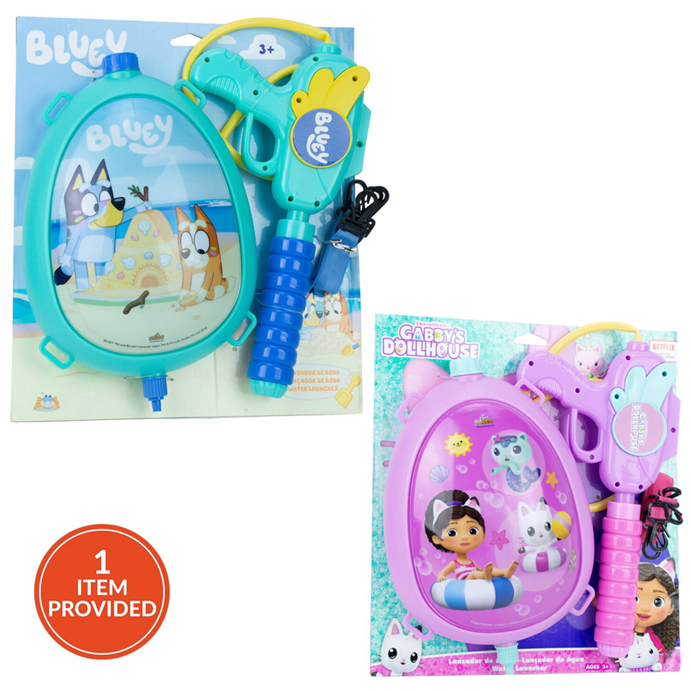 Bluey or Gabby's Backpack Water Shooter Image 1