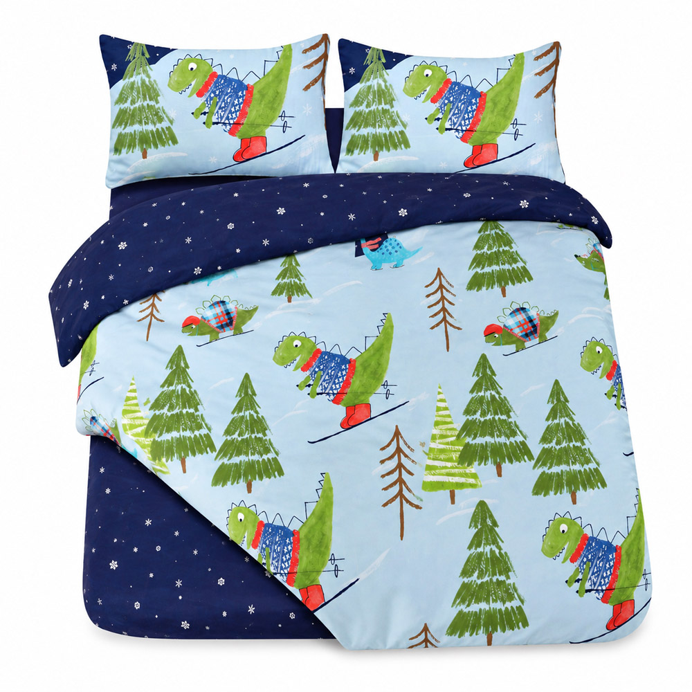 Smart Living Double Blue Dino Skiing Complete Set Image 2