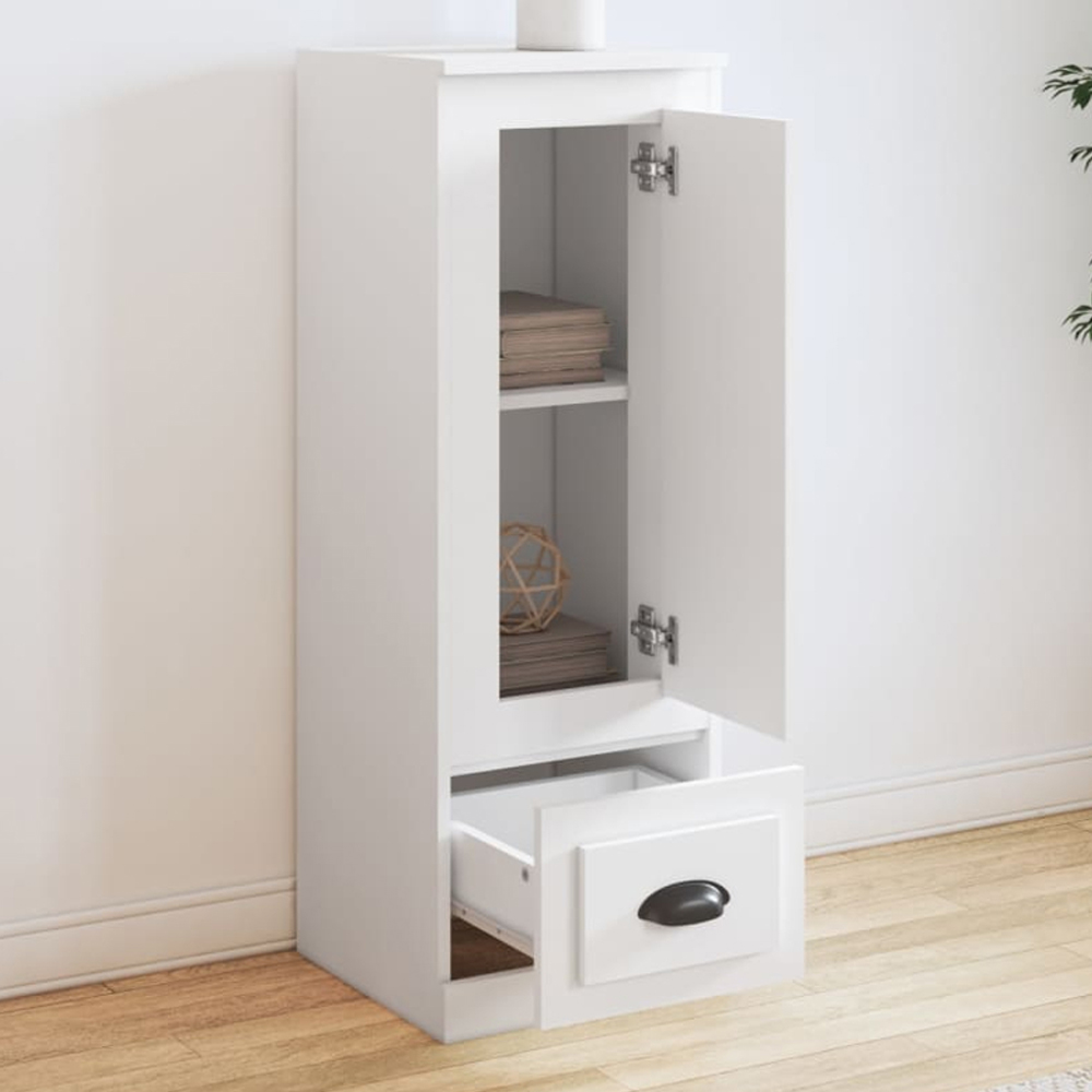 vidaXL Single Door Single Drawer White Highboard Image 1