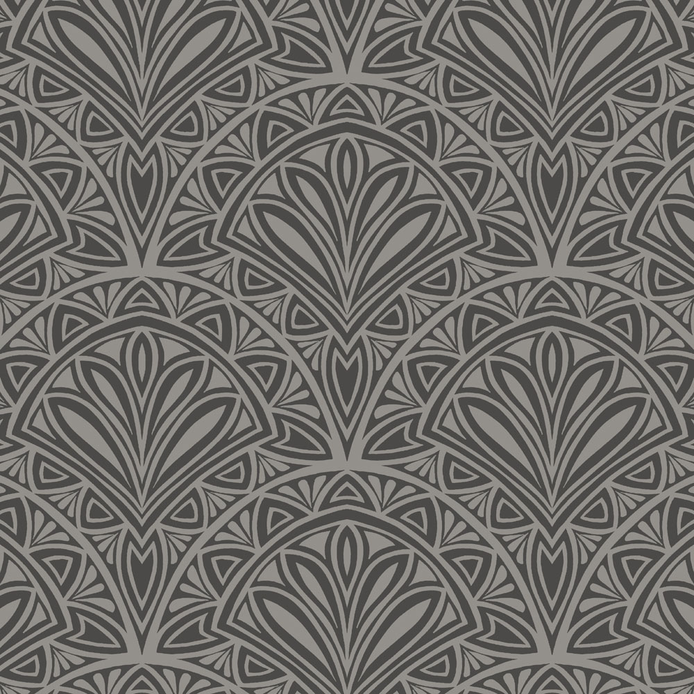 Hoopla Walls Elegance Deco Fan Black Wallpaper Image 1