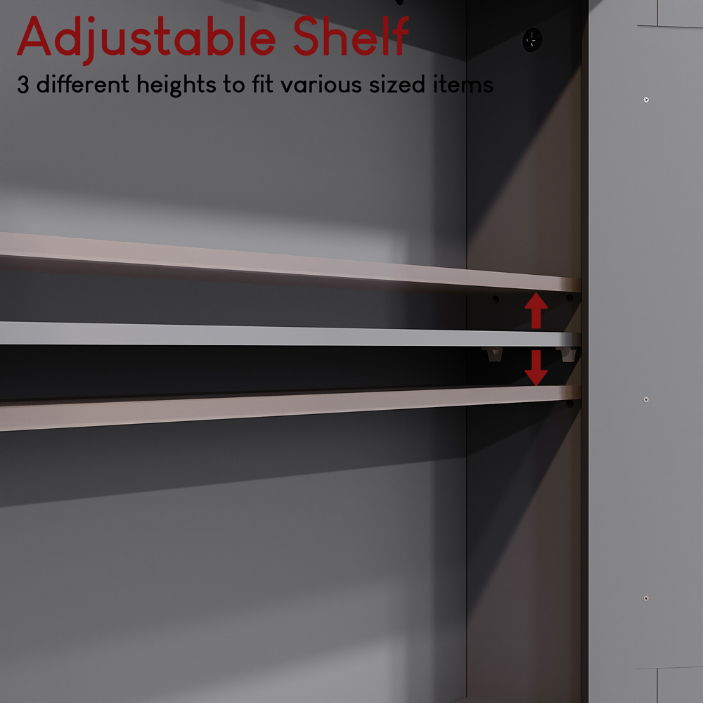 Bath Vida Priano 2 Door Single Shelf Wood and Grey Bathroom Cabinet Image 5