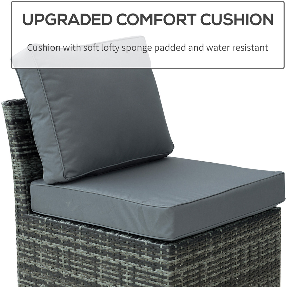 Outsunny 5 Seater Mixed Grey Rattan Garden Sofa Set Image 5