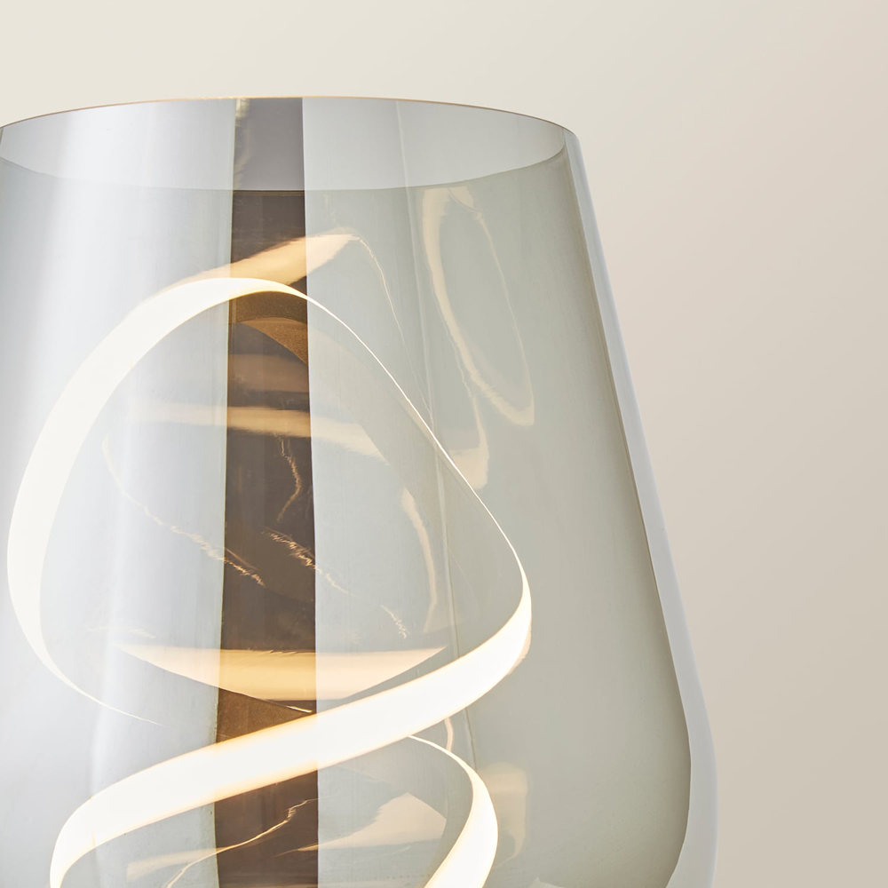 ValueLights Helix Smoked Glass Integrated LED Table Lamp Image 3