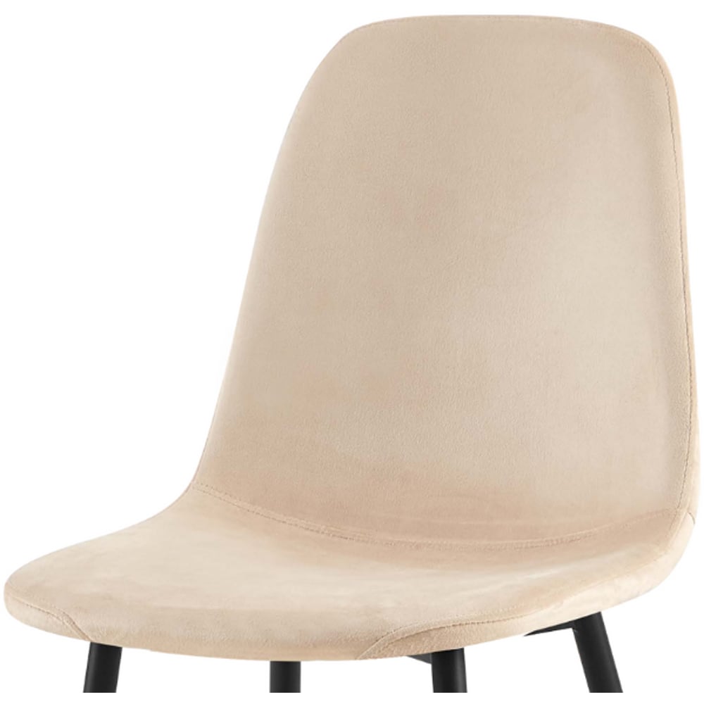 DS Living Luxe Set of 2 Cobblestone Dining Chairs with Black Powder Legs Image 4