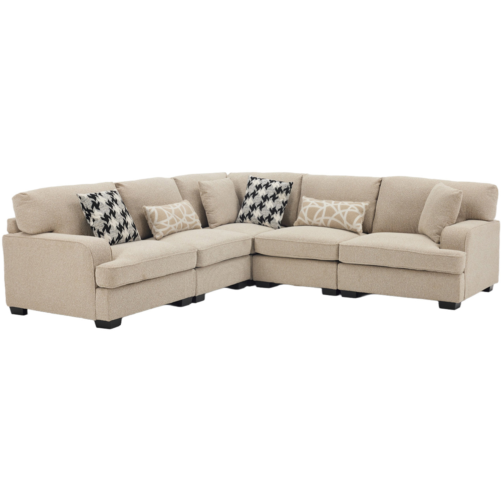 Chester L-Shaped Corner Sofa Beige Image 2