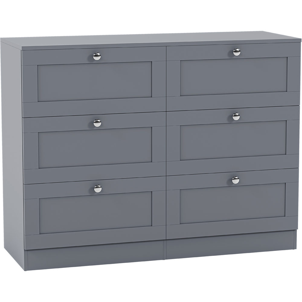 VIDA DESIGNS Altino 6 Drawer Grey Shaker-Style Chest of Drawers Image 2