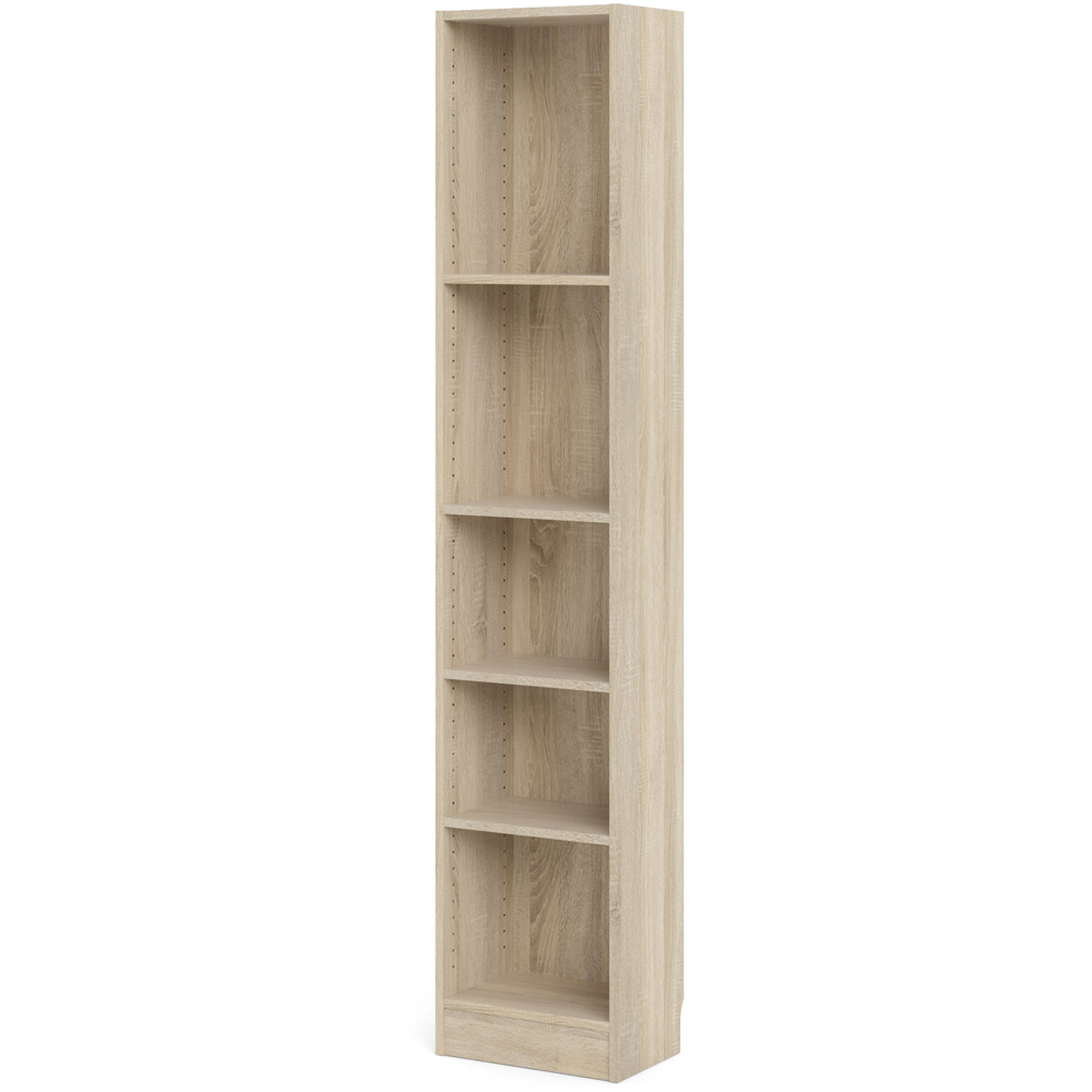 Florence Basic 4 Shelf Oak Narrow Tall Bookcase Image 4
