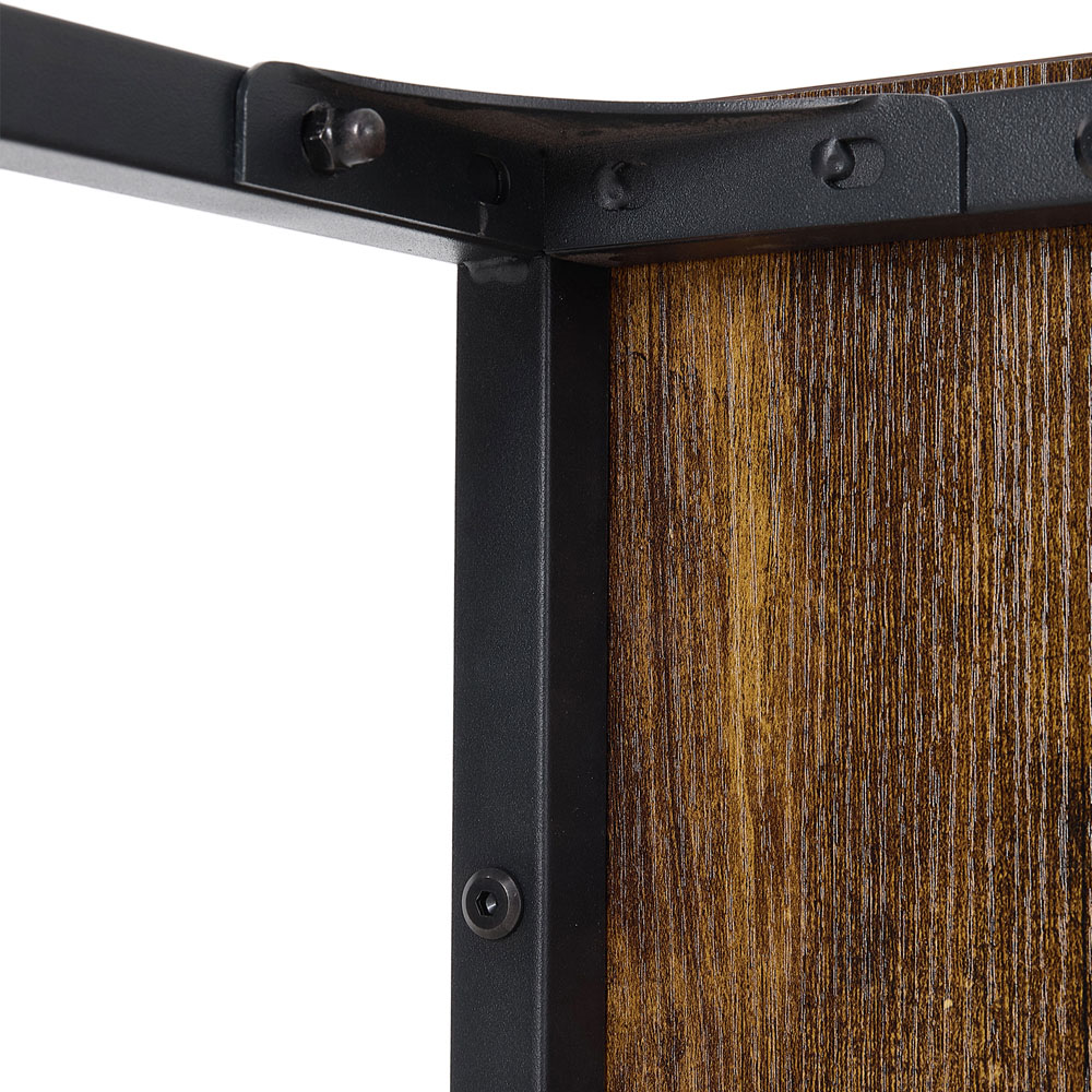 Living and Home 2 Seater Vintage Black Bar Table and Stool Set Image 6