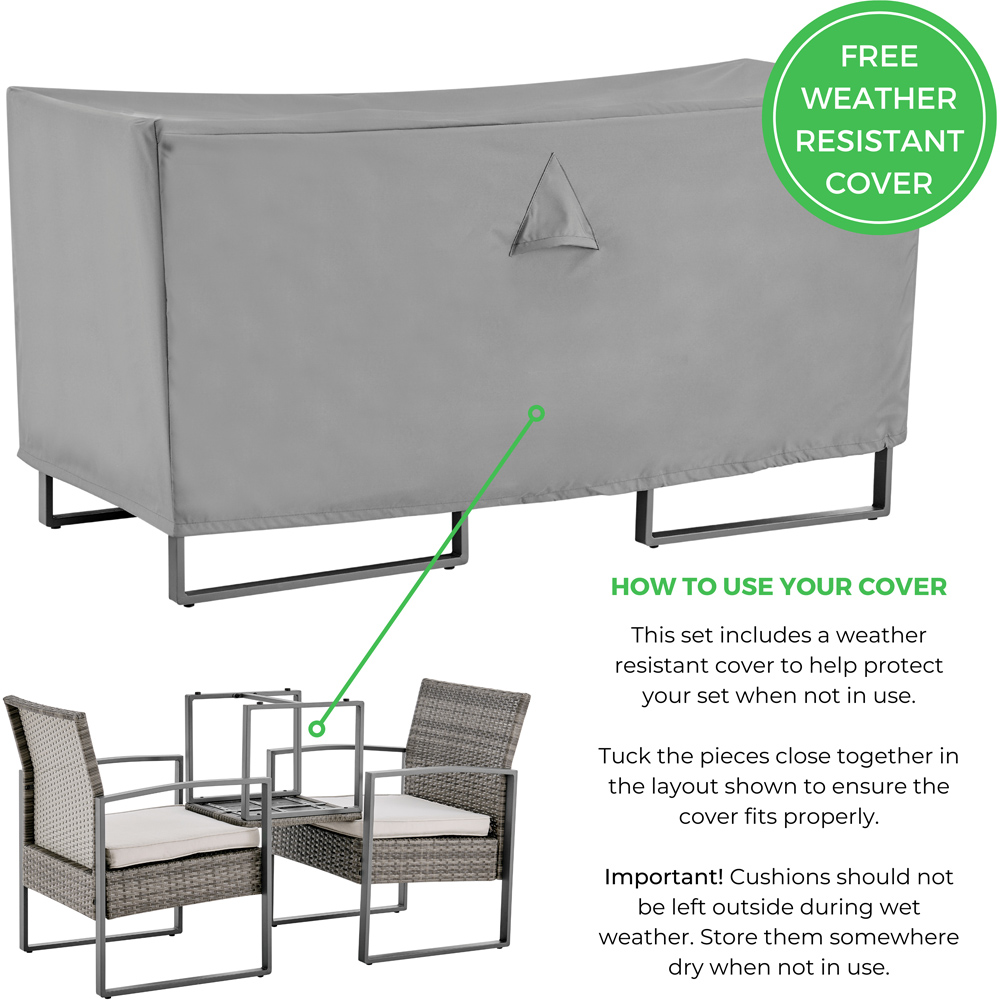 Furniturebox Seville 2 Seater Bistro Set Grey Image 9