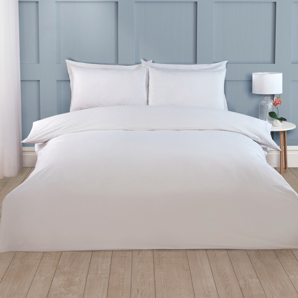 Cotton Duvet Set White Double Image 1