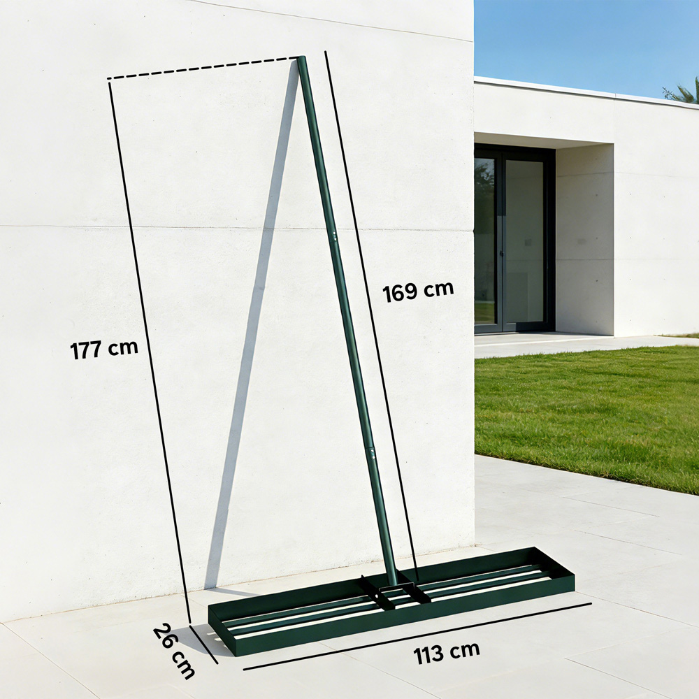 Outsunny 113 x 26cm Lawn Levelling Rake with Detachable Handle Image 9