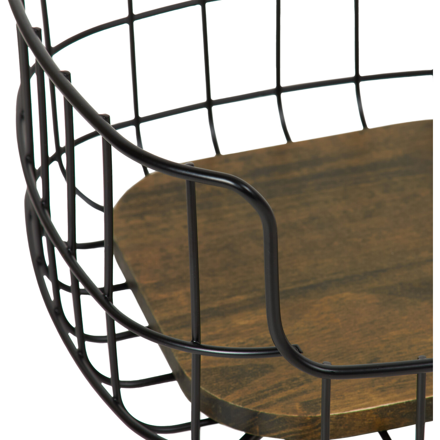 Malmo Stackable Wood Basket - Black Image 5