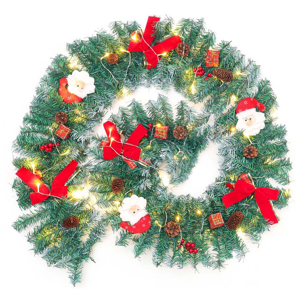 Living and Home LED Christmas Garland with Santa Claus 270cm Image 1