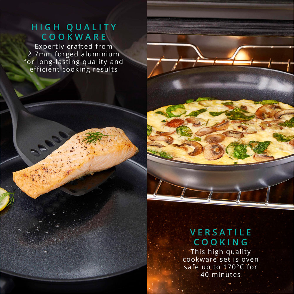 Swan Stealth 5 Piece Black Forged Aluminium Cookware Set Image 4