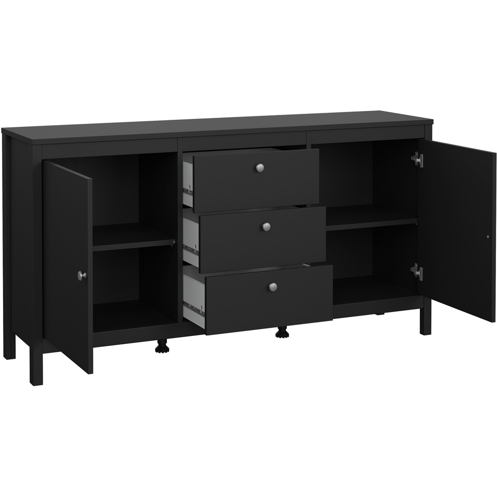 Florence Madrid 2 Door 3 Drawer Matt Black Sideboard Image 4