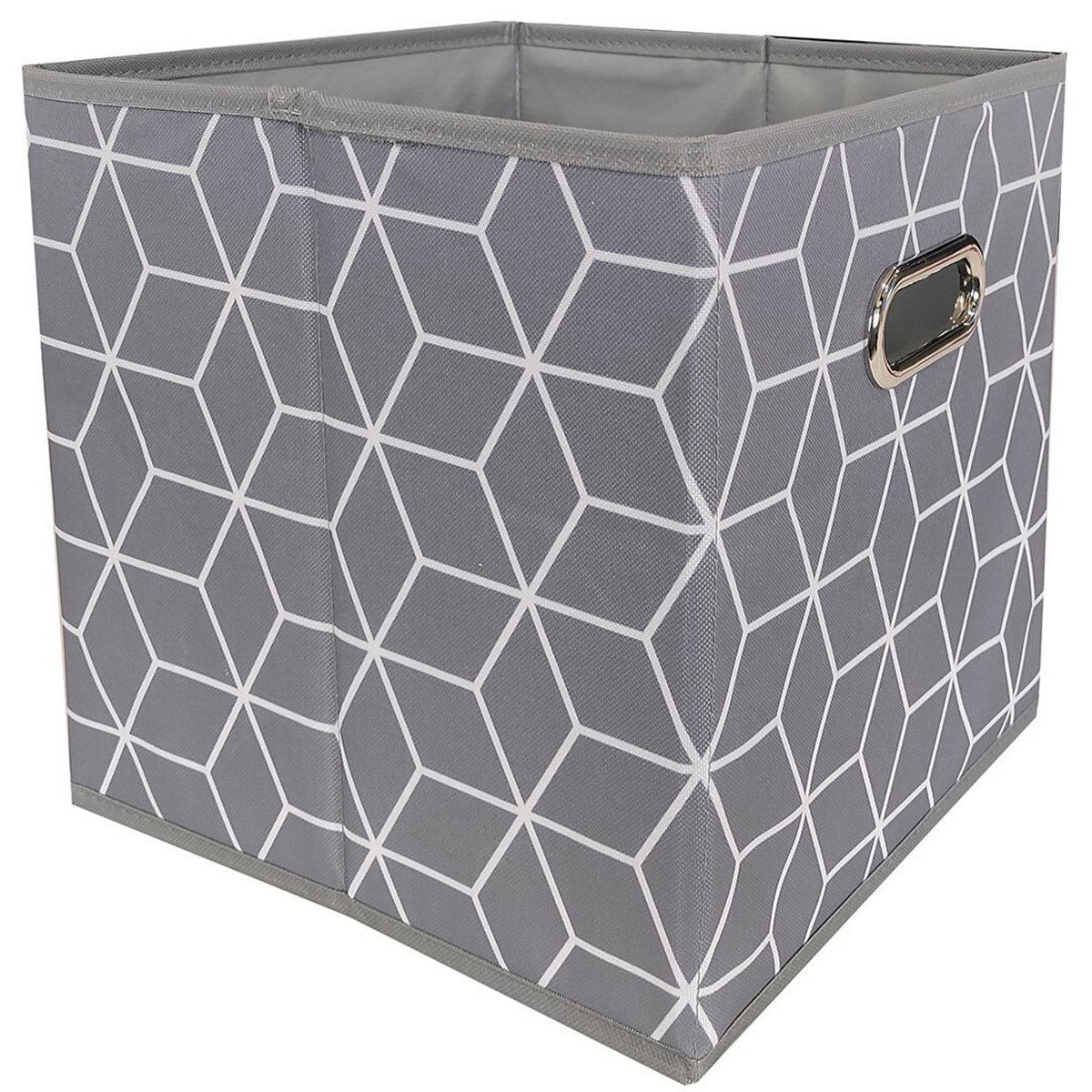 Grey Geo Cube Storage Basket Image 2